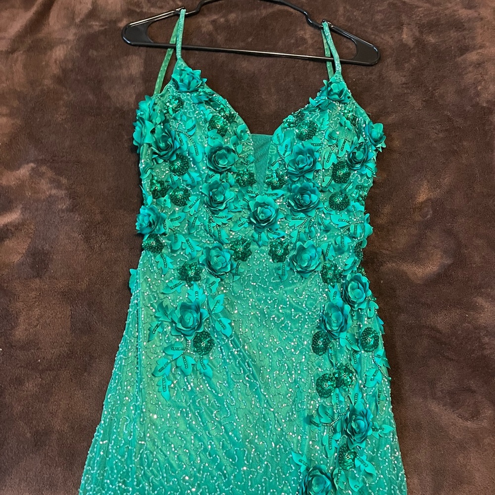 Primavera green gown worn once! Size 4